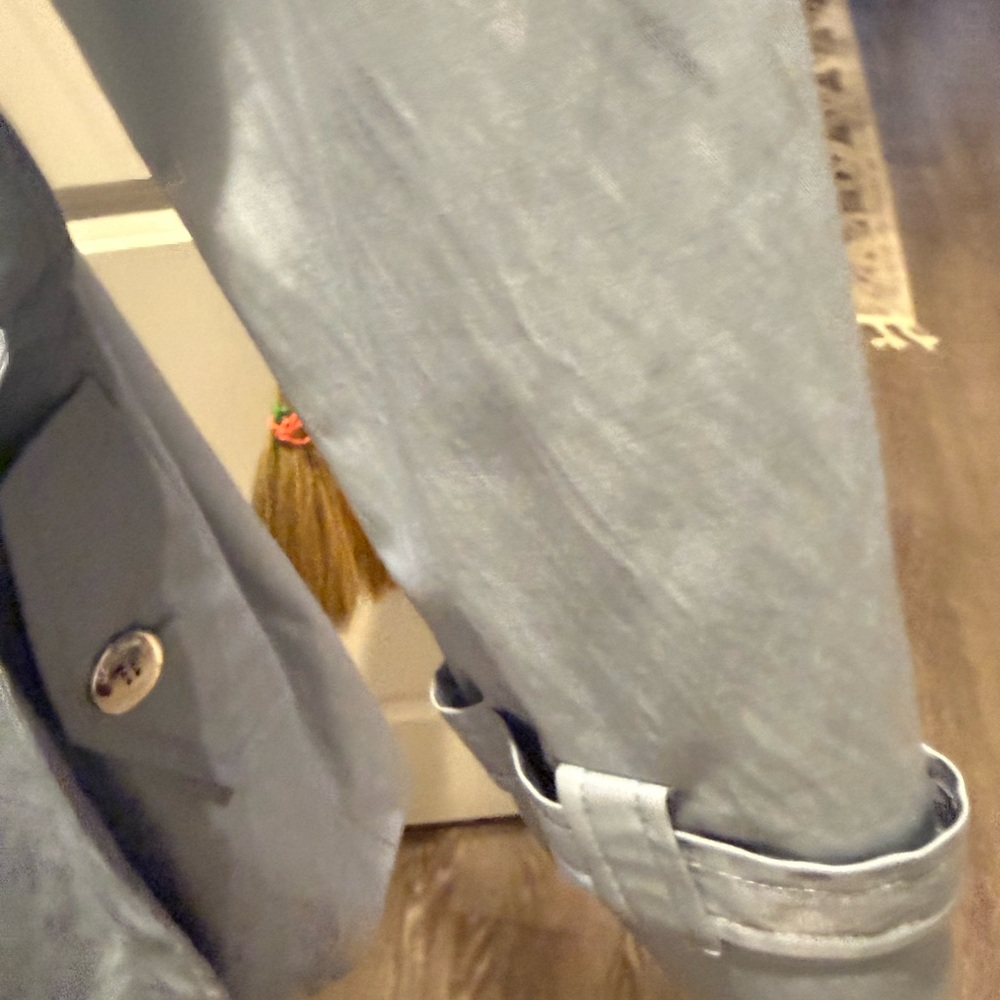 Calvin Klein Light Gray Double-Breasted Trench Coat - Picture 6 of 12